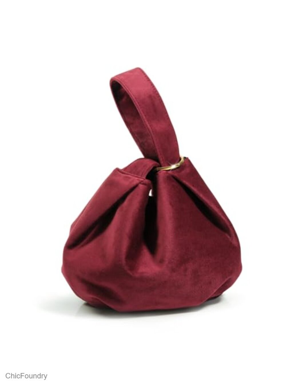 Velvet Top Handle Clutch Wristlet Bucket Bag for Evening Party